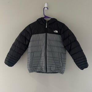 The North Face Kids Two-Tone Black and Gray Puffer Jacket